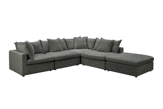 Lovisa Modular Corner Fabric Sofa Lounge with Ottoman