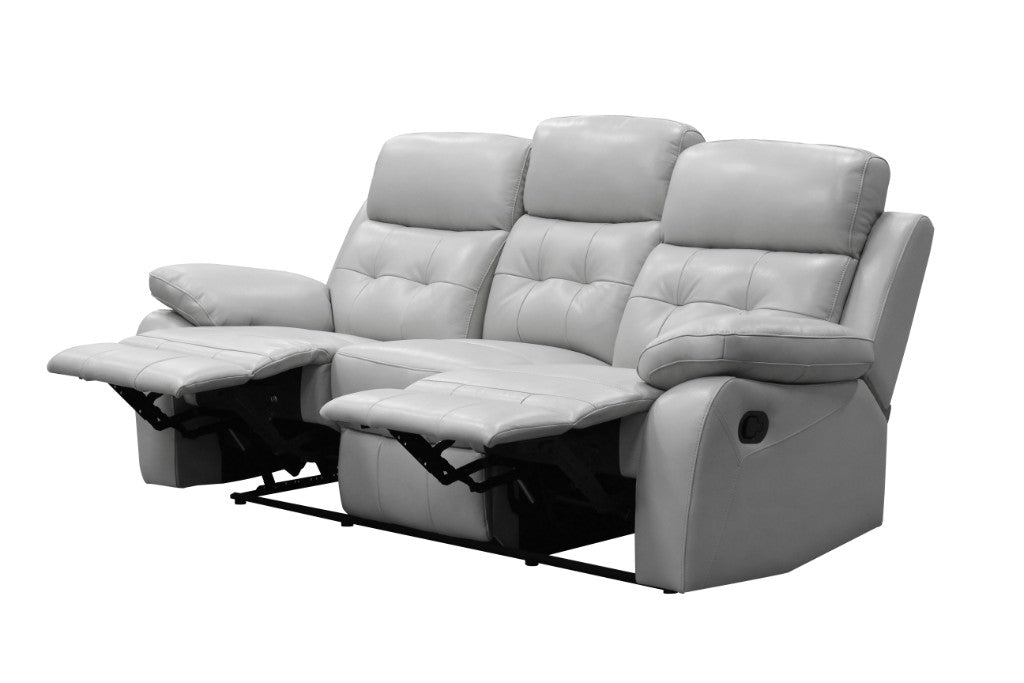 Cosmic Leather Recliner Lounge Set - Silver