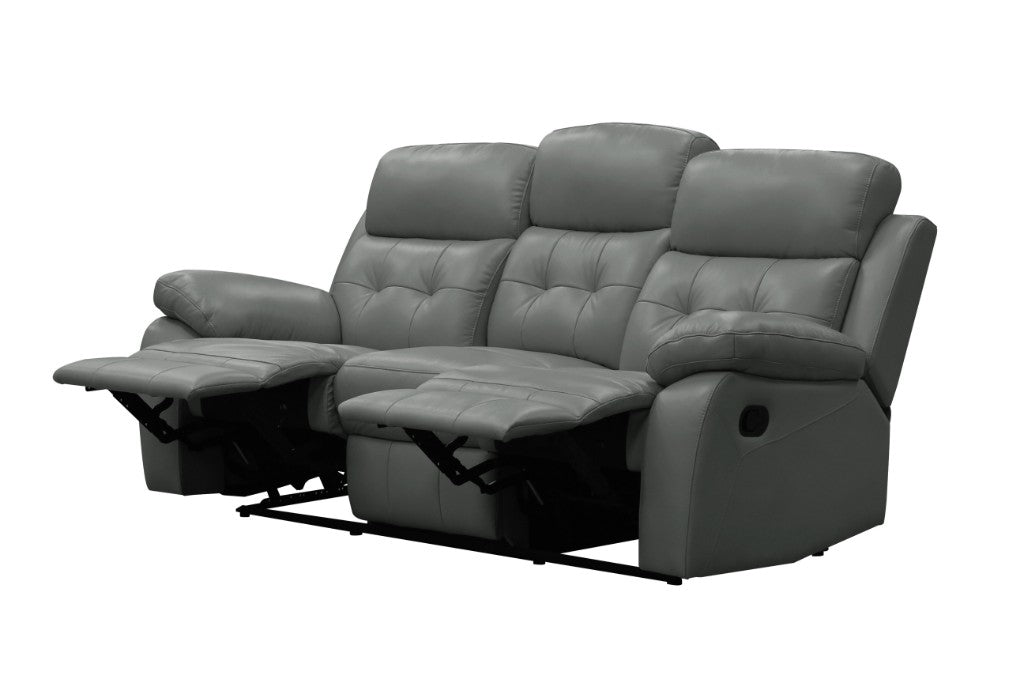 Cosmic Leather Recliner Lounge Set - Grey