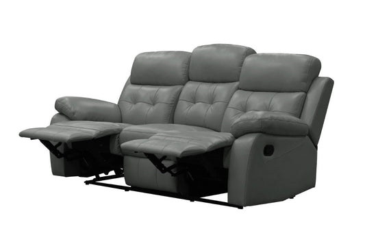 Cosmic Leather Recliner Lounge Set - Grey
