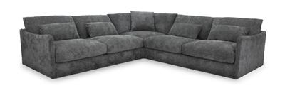 Loft Corner Modular Fabric Sofa Lounge - Licorice