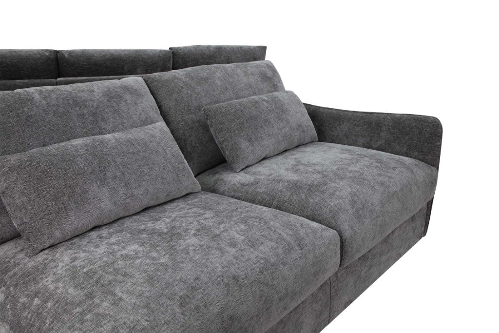 Loft Corner Modular Fabric Sofa Lounge - Licorice