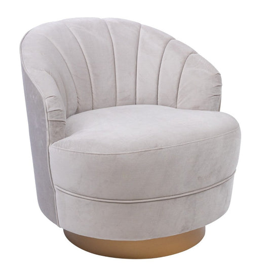 Orielle Fabric Swivel Chair - Pearl