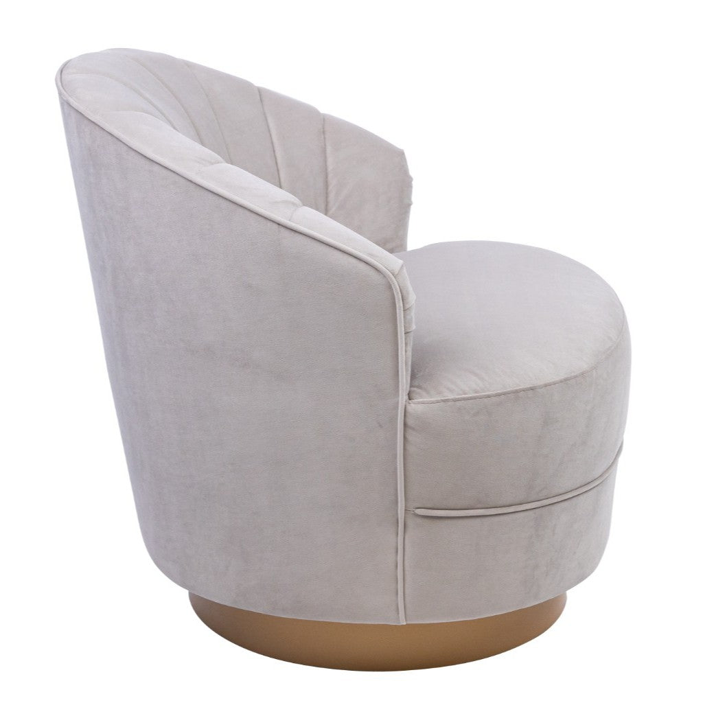 Orielle Fabric Swivel Chair - Pearl