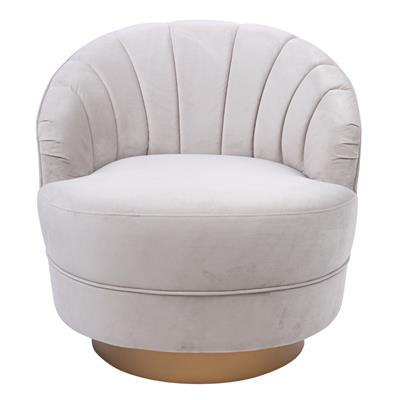 Orielle Fabric Swivel Chair - Pearl