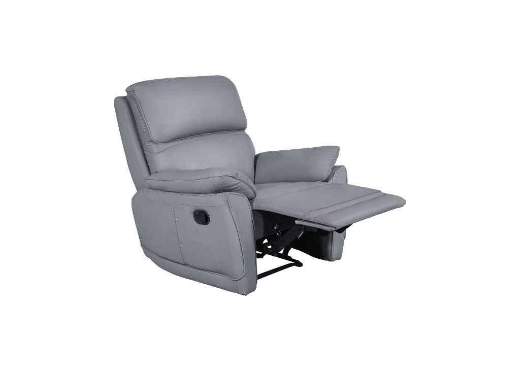 York Leather Lounge Sofa with Manual Recliner