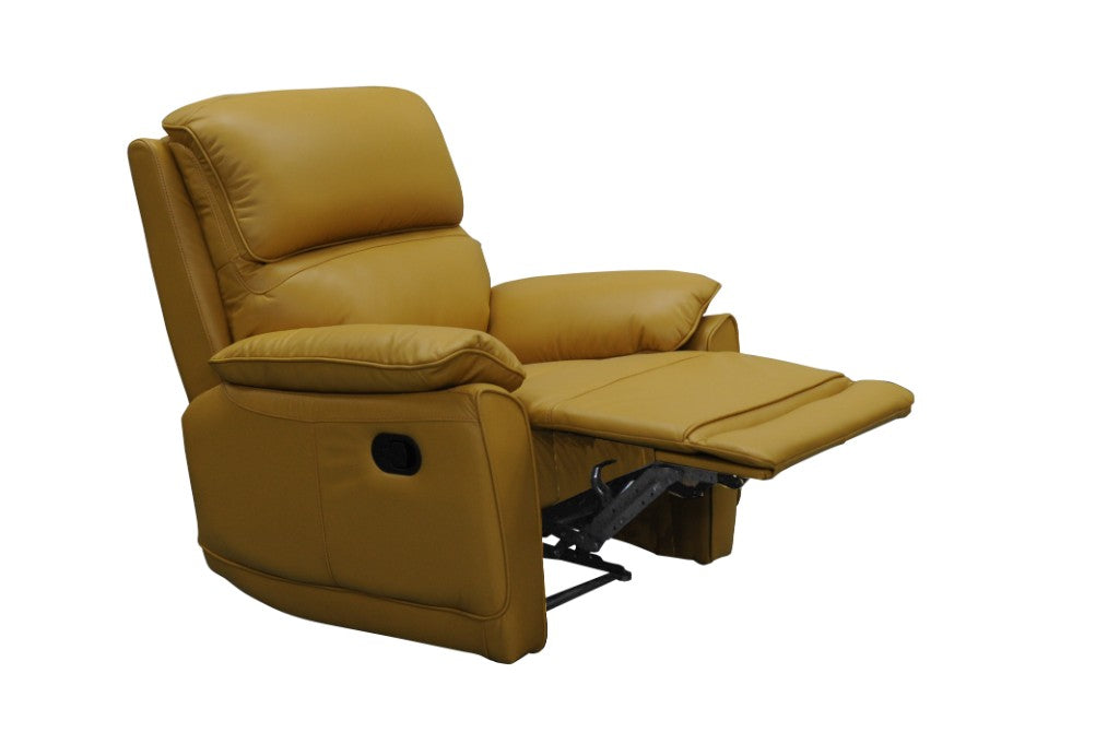 York Leather Lounge Sofa with Manual Recliner
