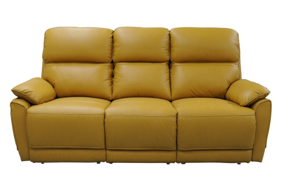 York Leather Lounge Sofa with Manual Recliner