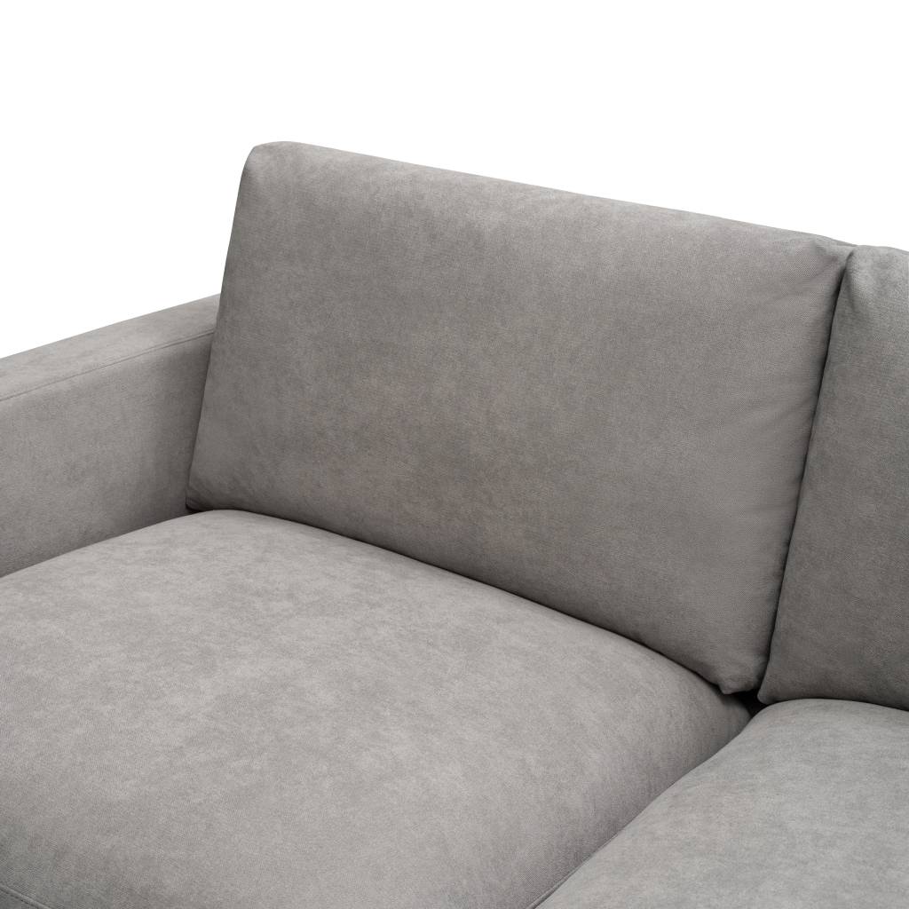 Marian 3 Seater Fabric Lounge Sofa with Chaise - Light Grey