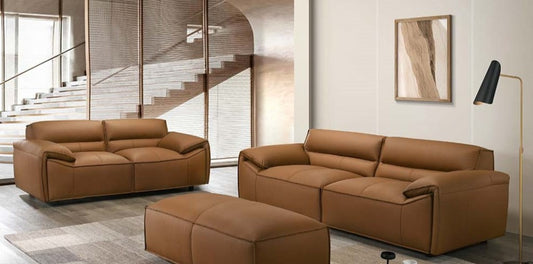 Zander 3+2 Leather Tan or Olive Sofa Set