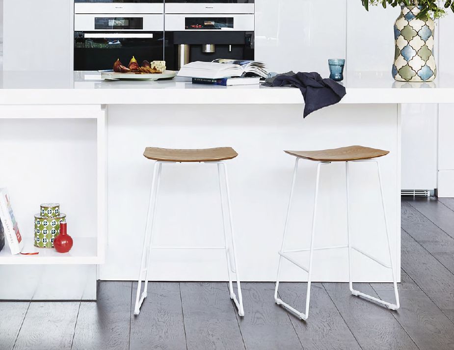 Winnie Stool – Italian White Leather