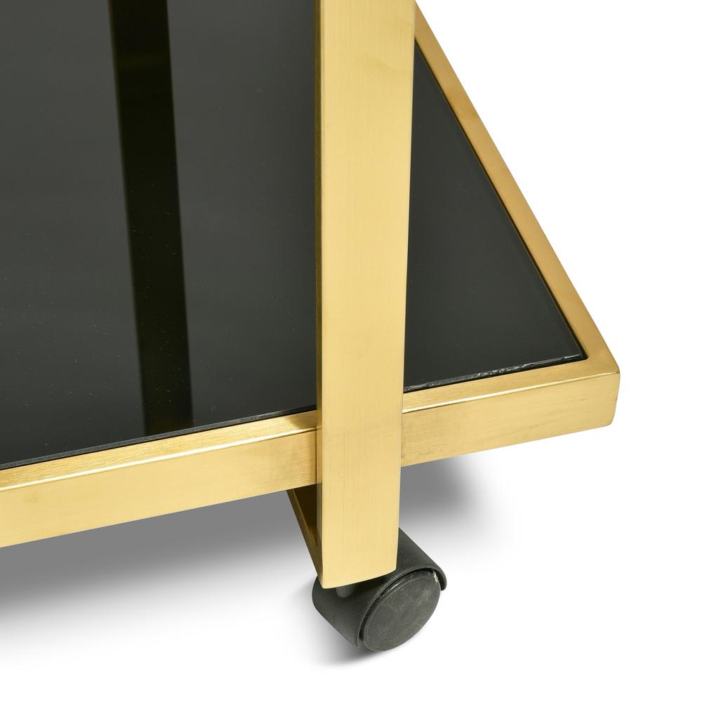Walter Bar Cart - Tempered Glass - Gold Base