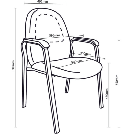 Bronte Client Stacking Office Chair - Black