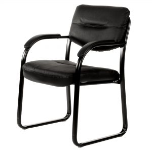 Client Leather Office Armchair - Black