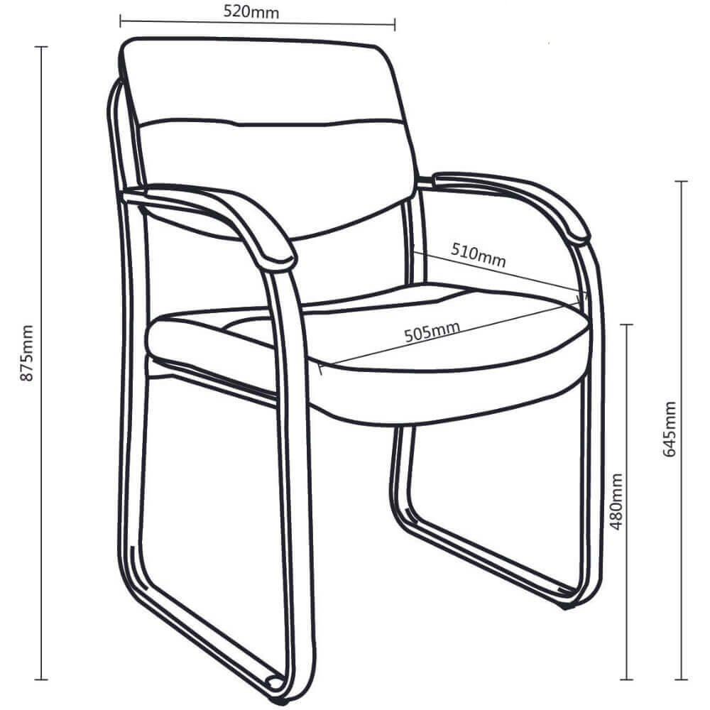Client Leather Office Armchair - Black