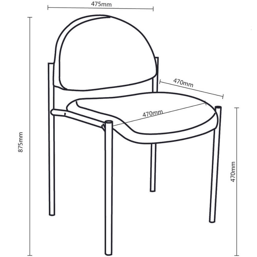 Stacking Visitor Office Chair - Black