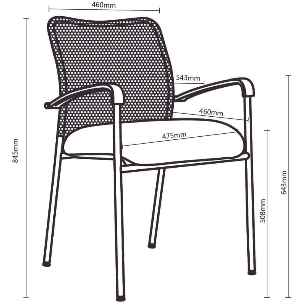 Orlando Heavy Duty Stacking Office Chair - Black