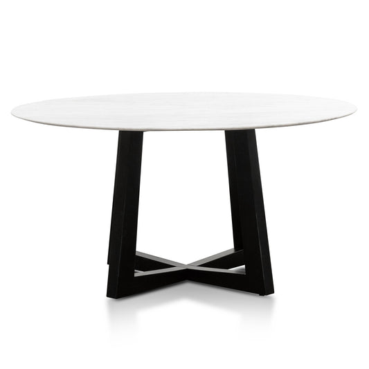 Zodiac 1.5m Round Marble Dining Table - Black