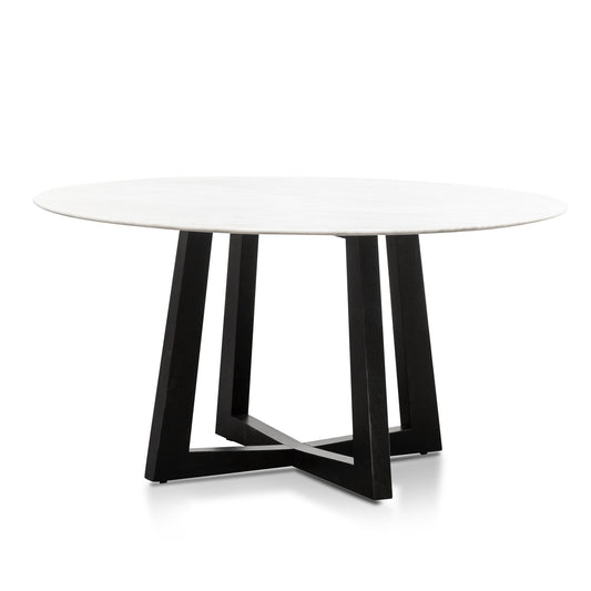Zodiac 1.5m Round Marble Dining Table - Black