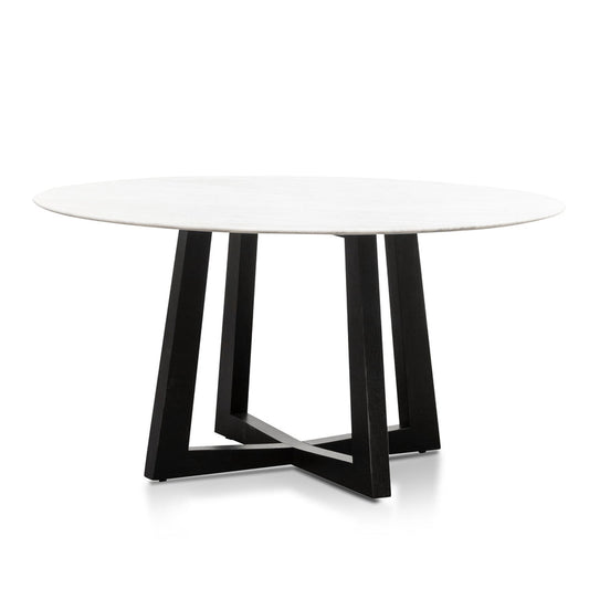 1.5m Round Marble Dining Table - Black