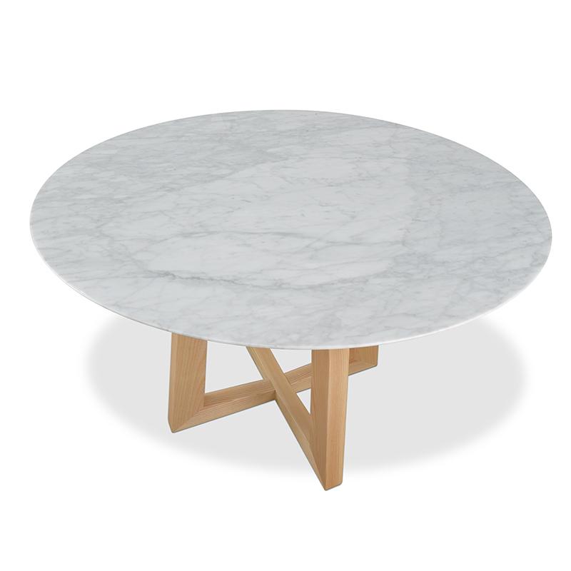 Zodiac 1.15m Round Marble Dining Table - Natural