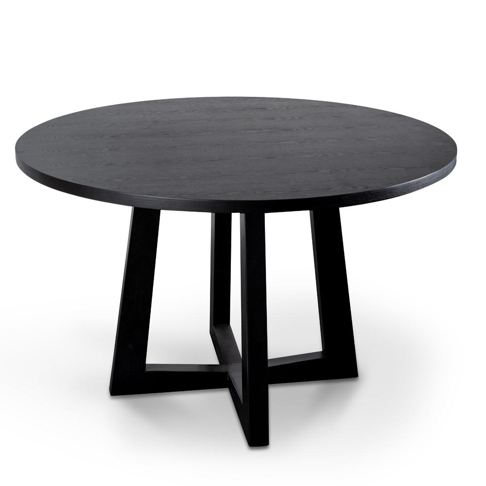 Zodiac 1.2m Round Wooden Dining Table - Black