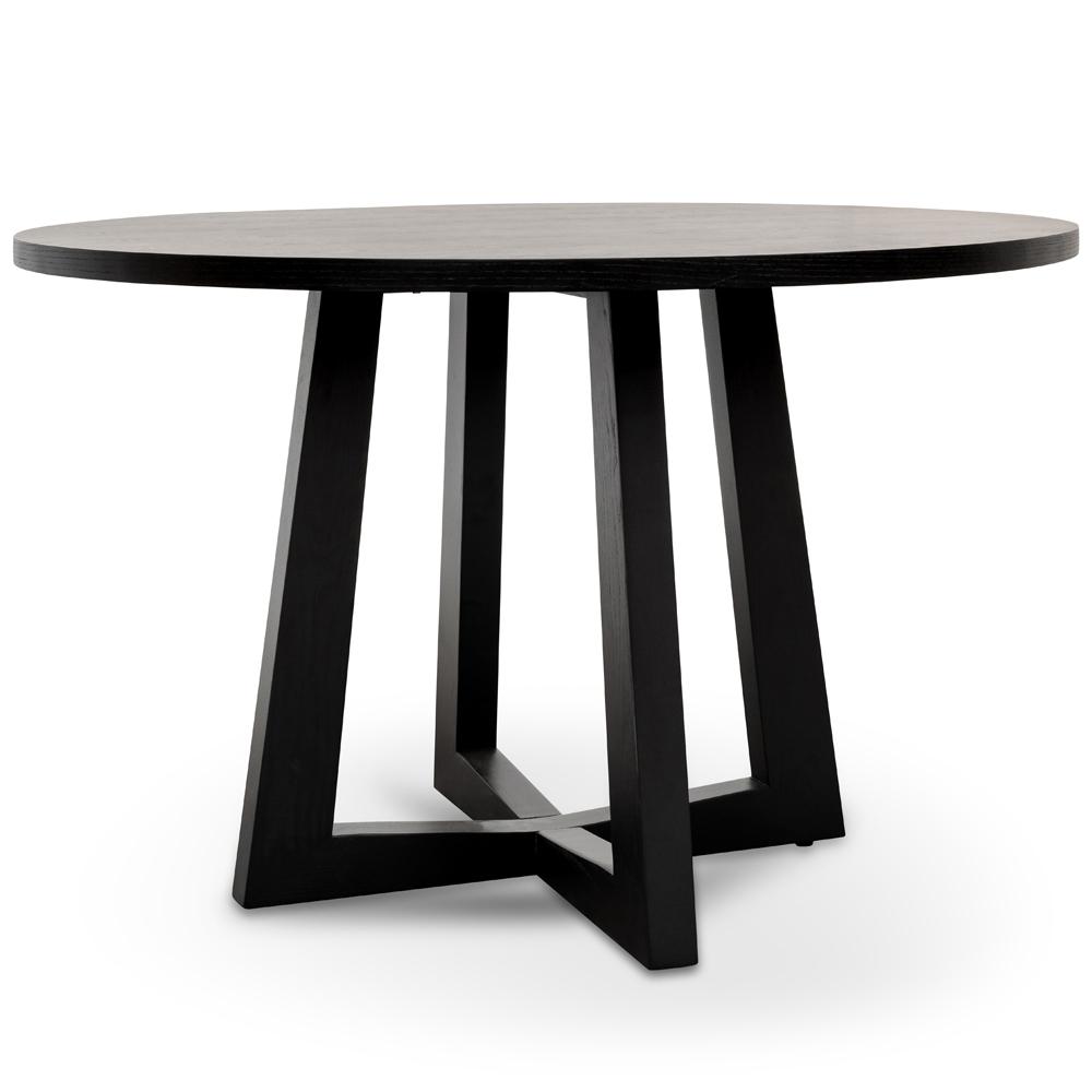 Zodiac 1.2m Round Wooden Dining Table - Black