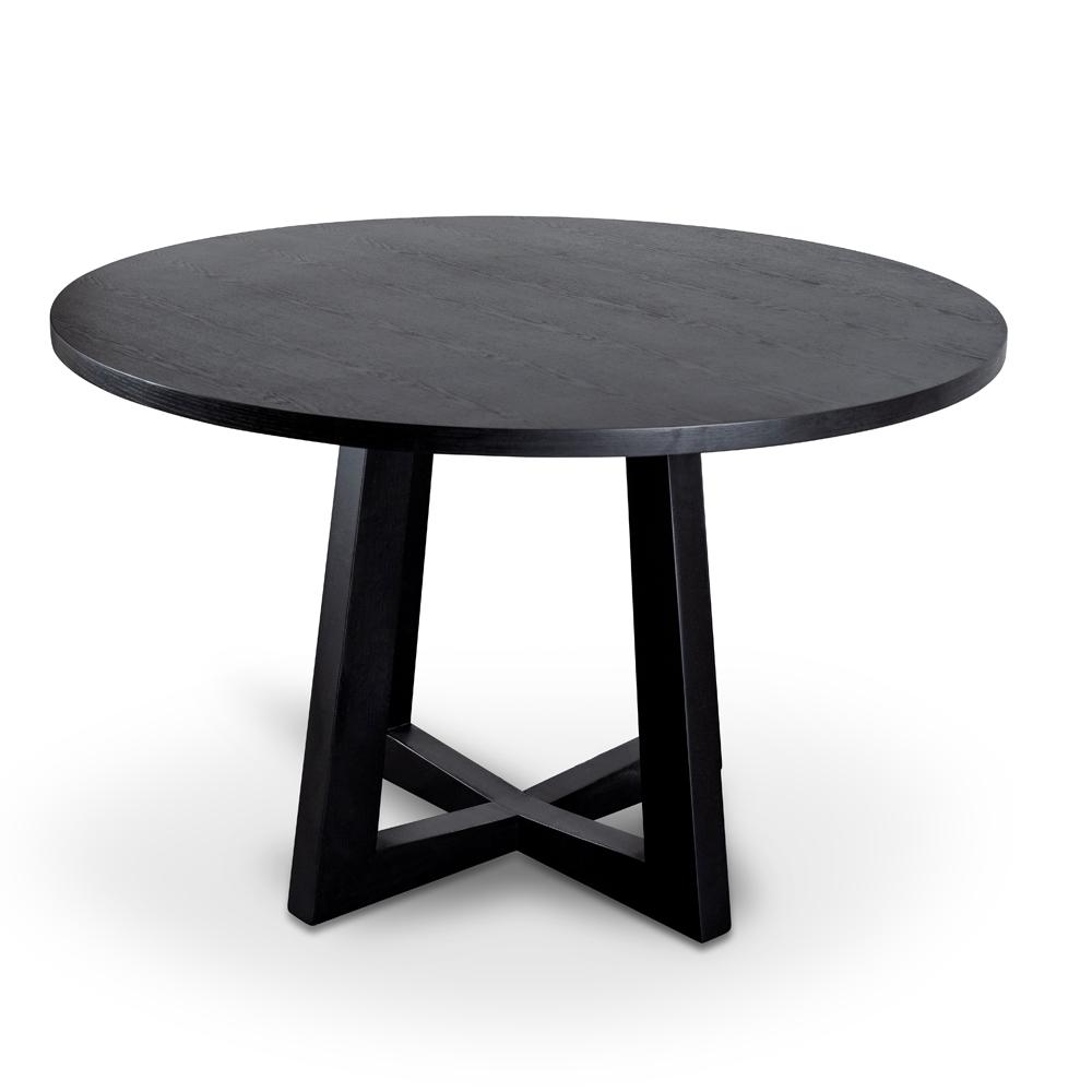 Zodiac 1.2m Round Wooden Dining Table - Black
