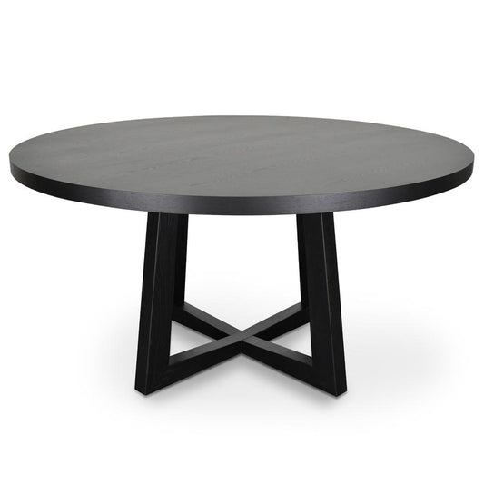 Zodiac 1.5m Round Wooden Dining Table - Black