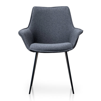 Ex Display - Nola Fabric Dining Chair - Charcoal Grey