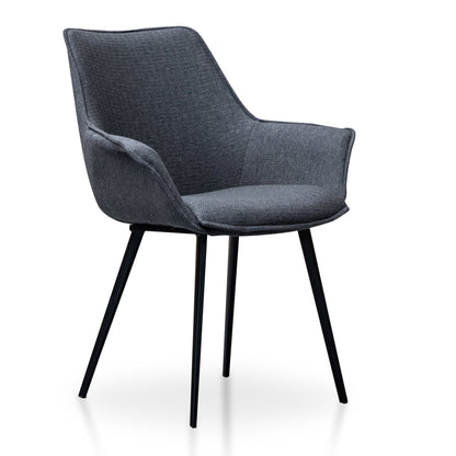 Ex Display - Nola Fabric Dining Chair - Charcoal Grey