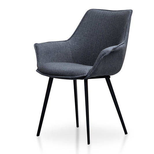 Ex Display - Nola Fabric Dining Chair - Charcoal Grey