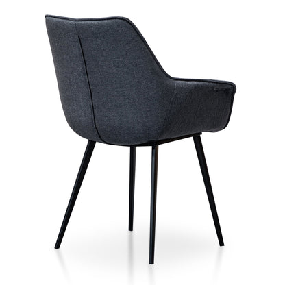 Ex Display - Nola Fabric Dining Chair - Charcoal Grey