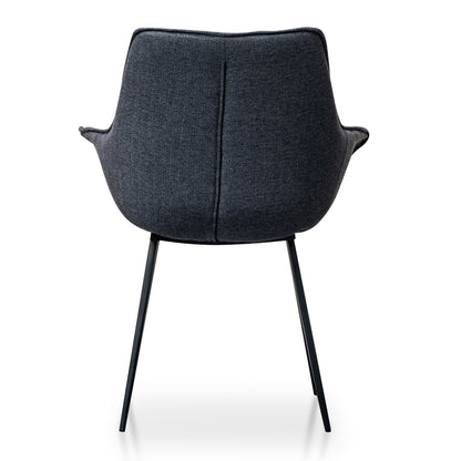 Ex Display - Nola Fabric Dining Chair - Charcoal Grey