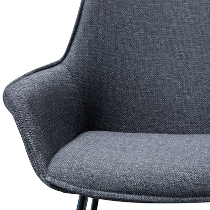 Ex Display - Nola Fabric Dining Chair - Charcoal Grey