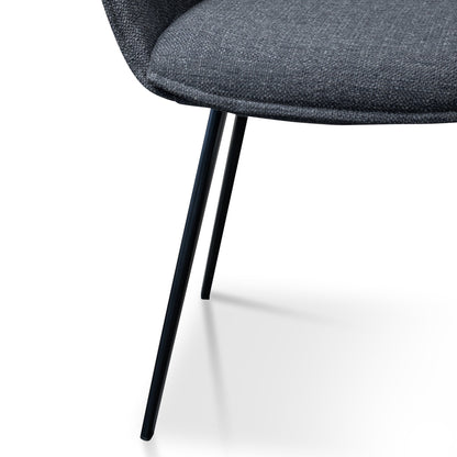 Ex Display - Nola Fabric Dining Chair - Charcoal Grey