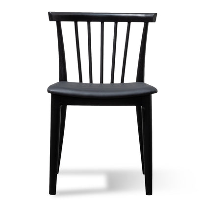 Set of 2 - Garret Wooden Dining Chair - Full Black