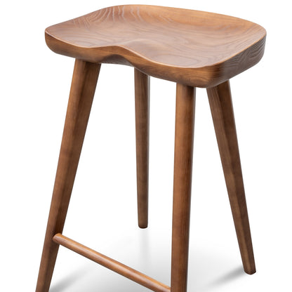 Set of 2 - Bethan 65cm Wooden Bar stool - Walnut