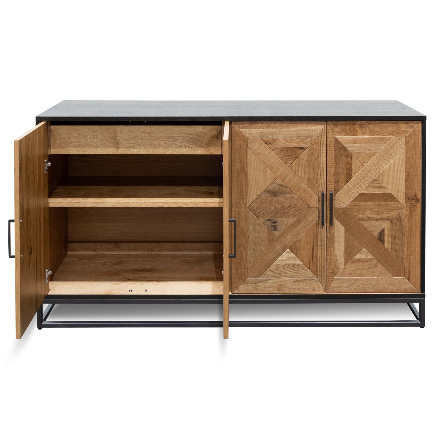 Ex Display - Percy 160cm Wide Sideboard - European Knotty Oak and Peppercorn