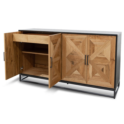 Ex Display - Percy 160cm Wide Sideboard - European Knotty Oak and Peppercorn