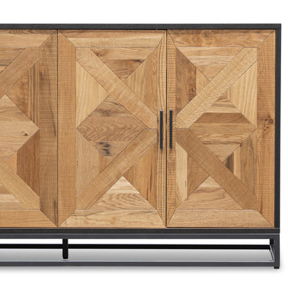 Ex Display - Percy 160cm Wide Sideboard - European Knotty Oak and Peppercorn