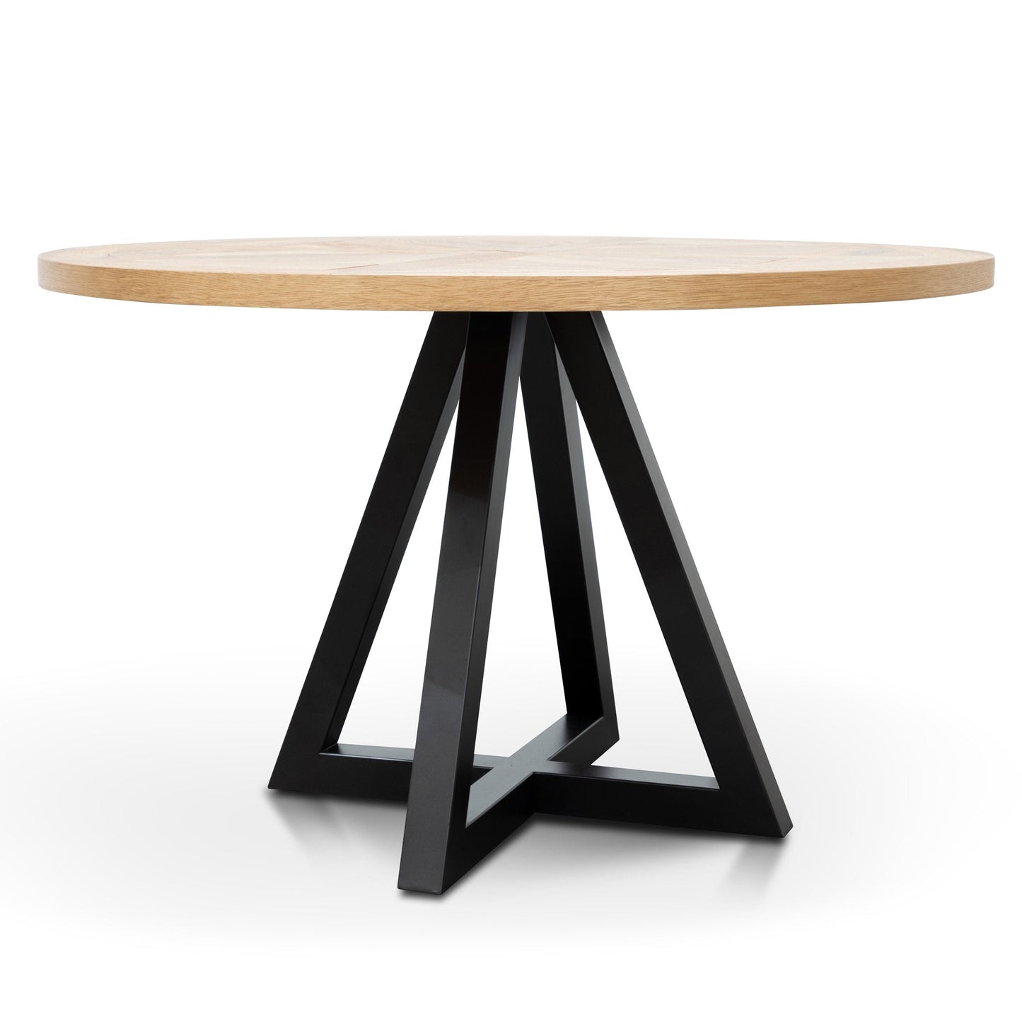 Percy 125cm Round Dining Table - European Knotty Oak and Peppercorn