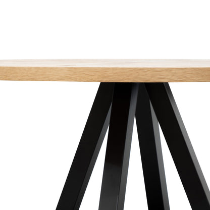 Percy 125cm Round Dining Table - European Knotty Oak and Peppercorn