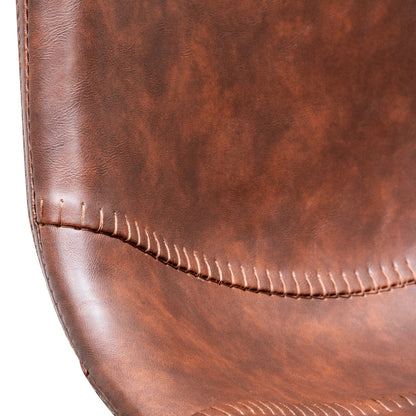 Set Of 2 - Duke 65cm Bar Stool - Cinnamon Brown PU Leather