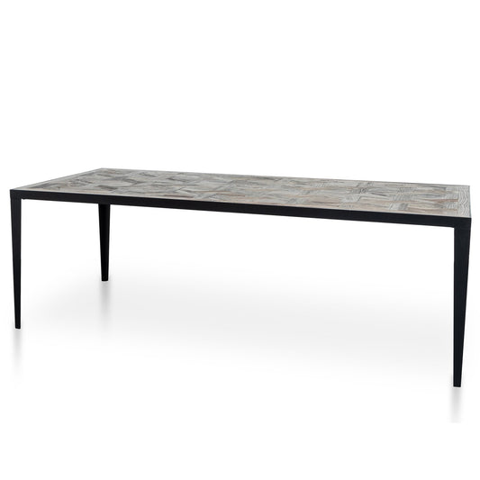 Clara 2.36m Wooden Dining Table - Dark Natural - Last One
