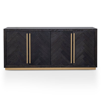 Wide 180cm Wooden Sideboard - Peppercorn and Brass