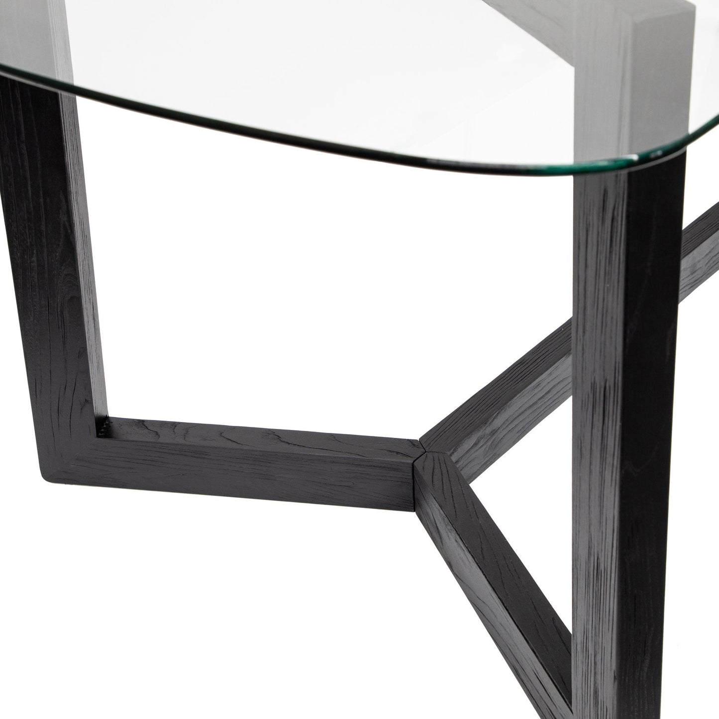 Ex Display - Massey 2.4m Dining Table - Glass Top with Black Base