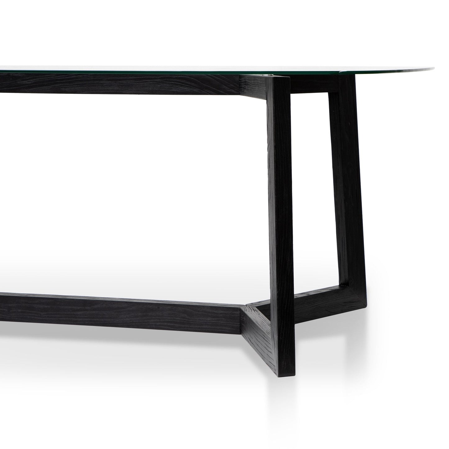 Ex Display - Massey 2.4m Dining Table - Glass Top with Black Base