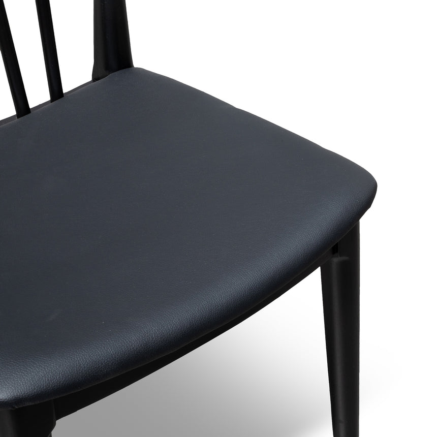 Dining chair - Solid timber and Black PU(Set of 2)