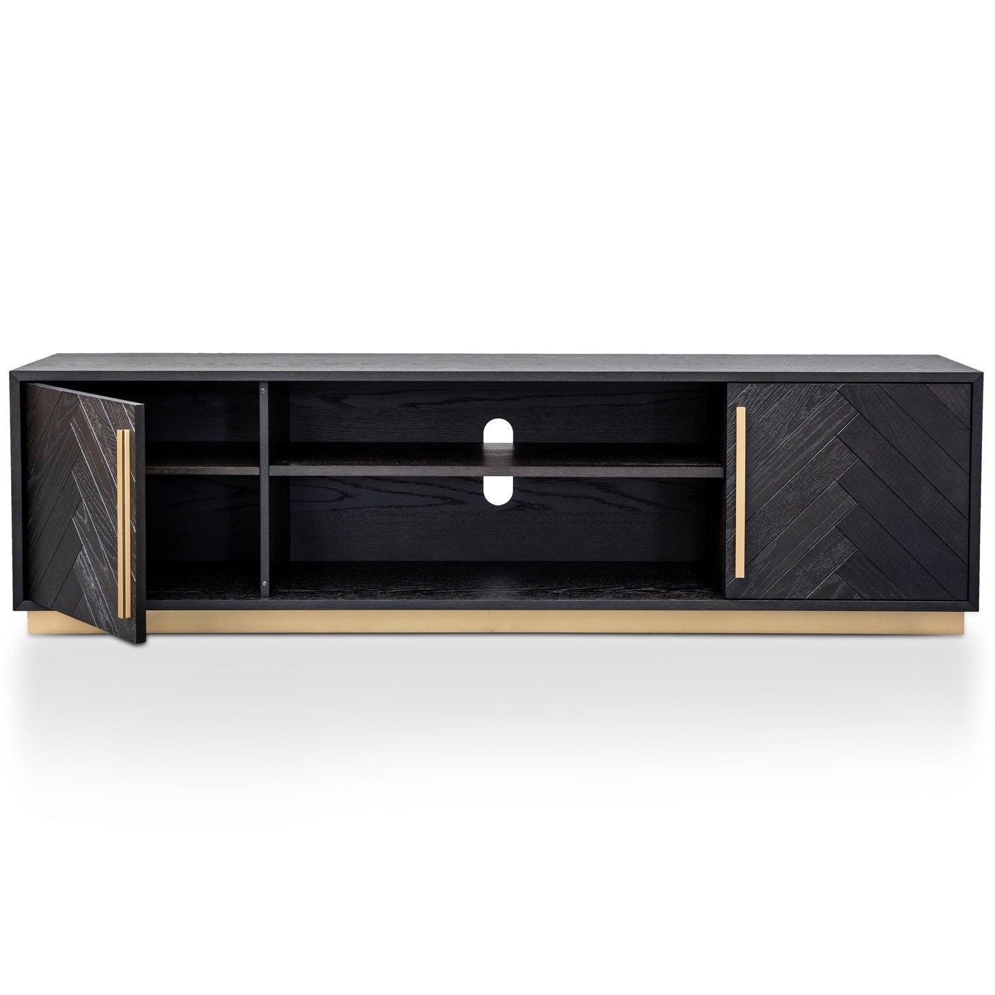 CTV2807-VN Entertainment TV Unit - Black and Brass